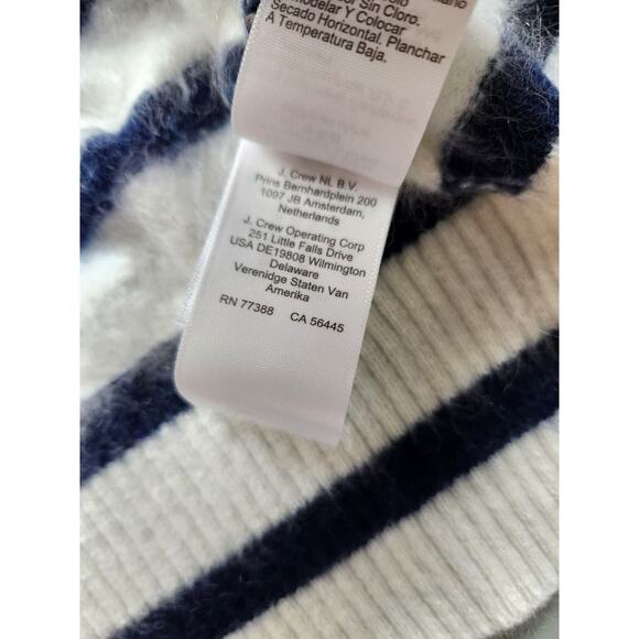 NWT J.Crew Brushed Cashmere Cropped Fitted Cardigan Sweater Sz S Stripe #3G508 - Picture 8 of 11